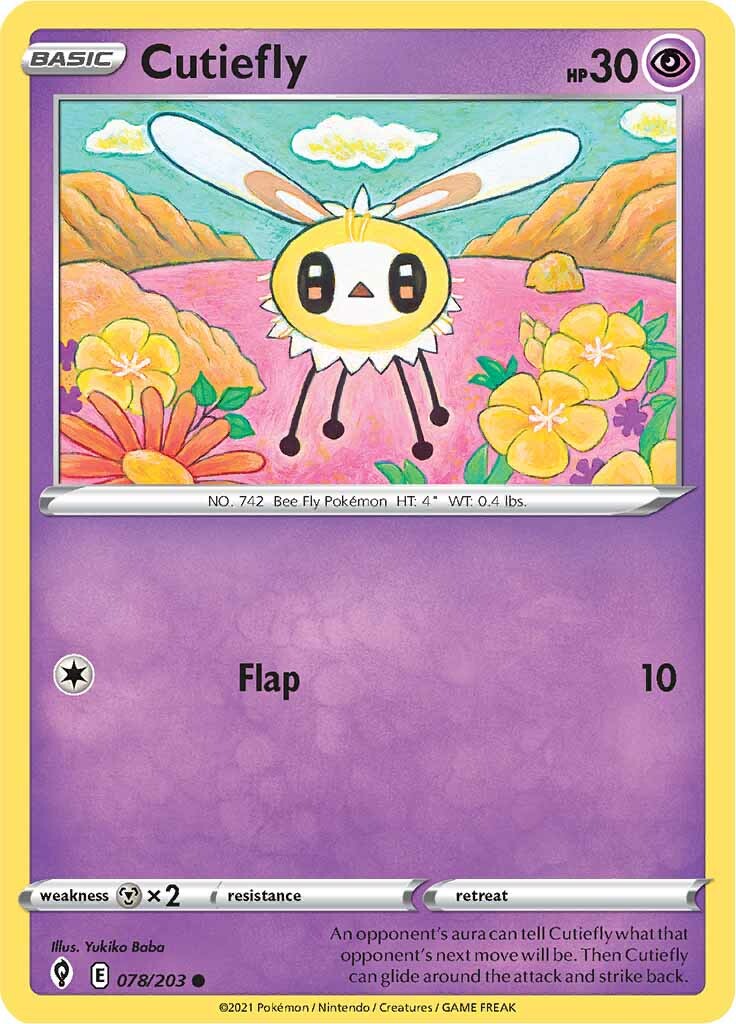 Cutiefly (078/203) [Sword & Shield: Evolving Skies] | Eastridge Sports Cards & Games