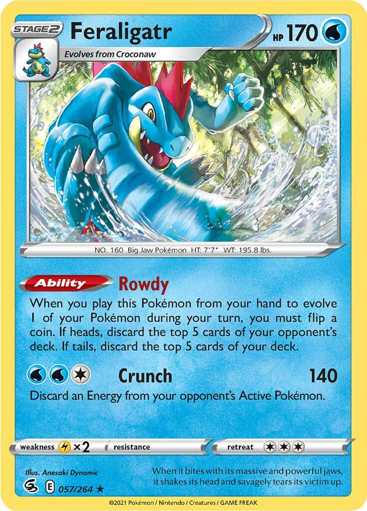 Feraligatr (057/264) [Sword & Shield: Fusion Strike] | Eastridge Sports Cards & Games