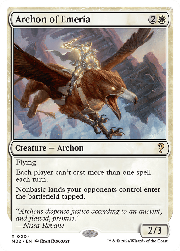 Archon of Emeria (White Border) [Mystery Booster 2] | Eastridge Sports Cards & Games