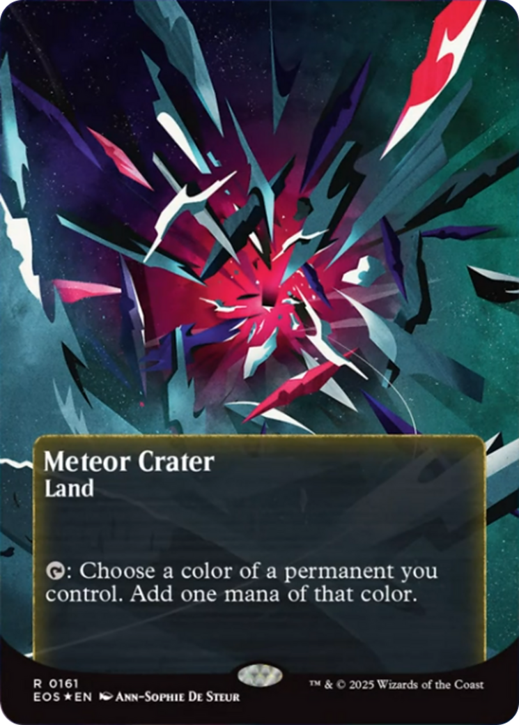 Meteor Crater (0161) (Borderless) (Galaxy Foil) [Edge of Eternities: Stellar Sights] | Eastridge Sports Cards & Games