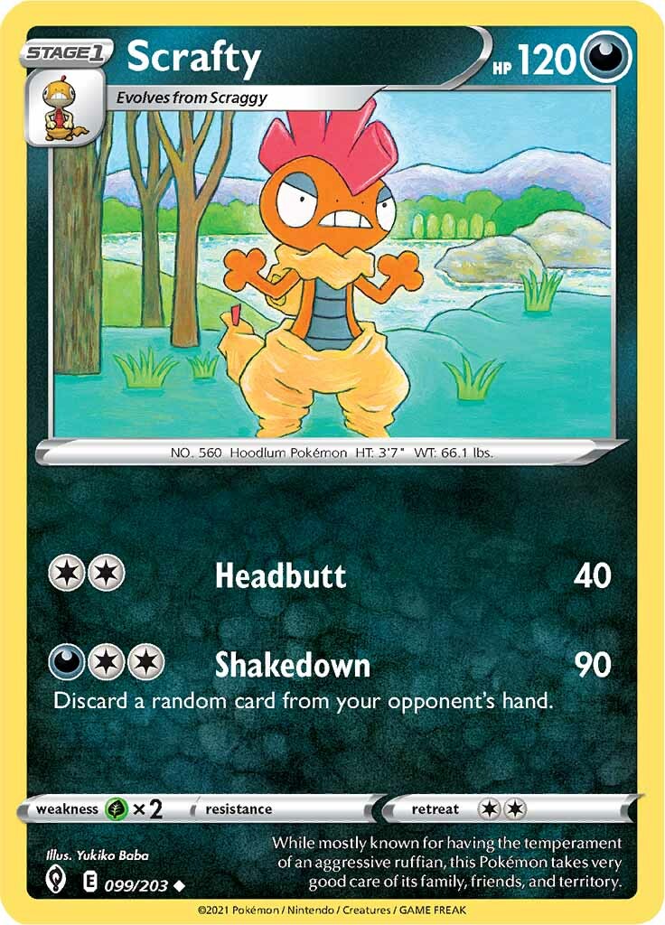 Scrafty (099/203) [Sword & Shield: Evolving Skies] | Eastridge Sports Cards & Games