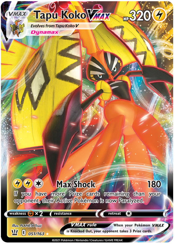 Tapu Koko VMAX (051/163) [Sword & Shield: Battle Styles] | Eastridge Sports Cards & Games