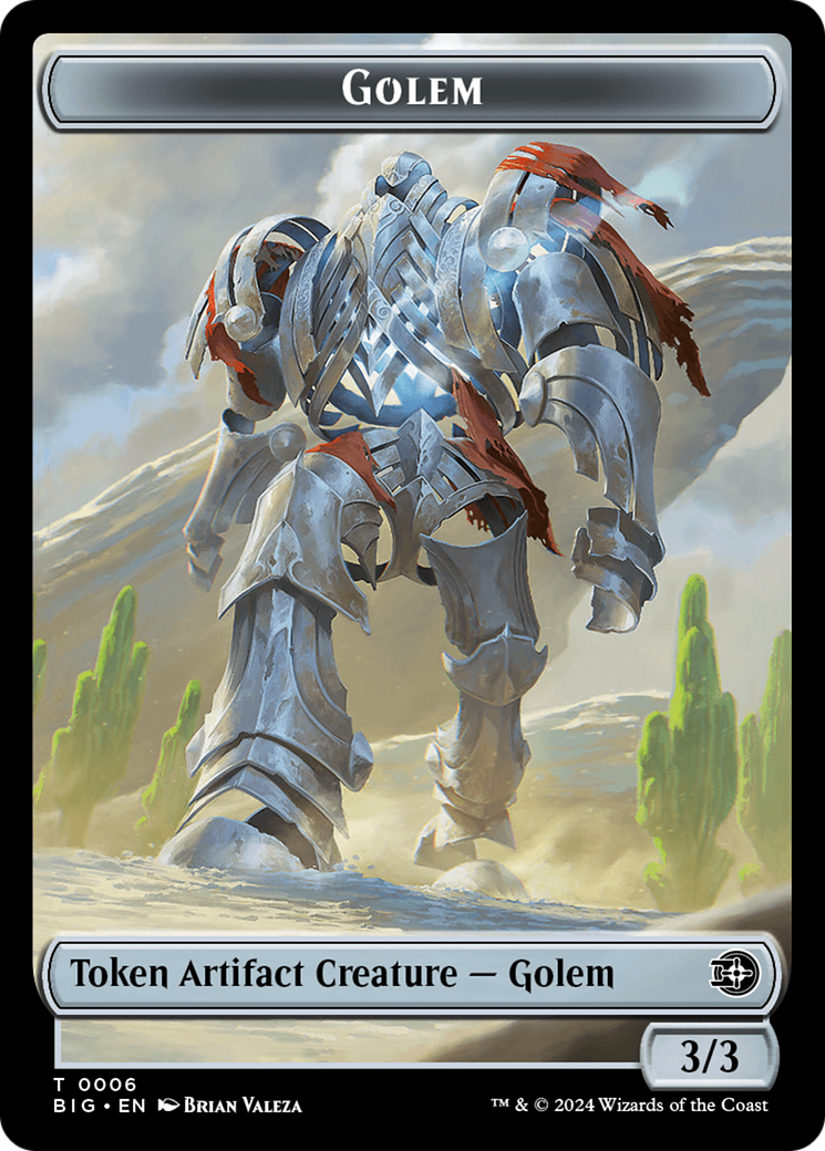 Treasure // Golem Double-Sided Token [Outlaws of Thunder Junction Tokens] | Eastridge Sports Cards & Games