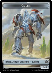 Treasure // Golem Double-Sided Token [Outlaws of Thunder Junction Tokens] | Eastridge Sports Cards & Games