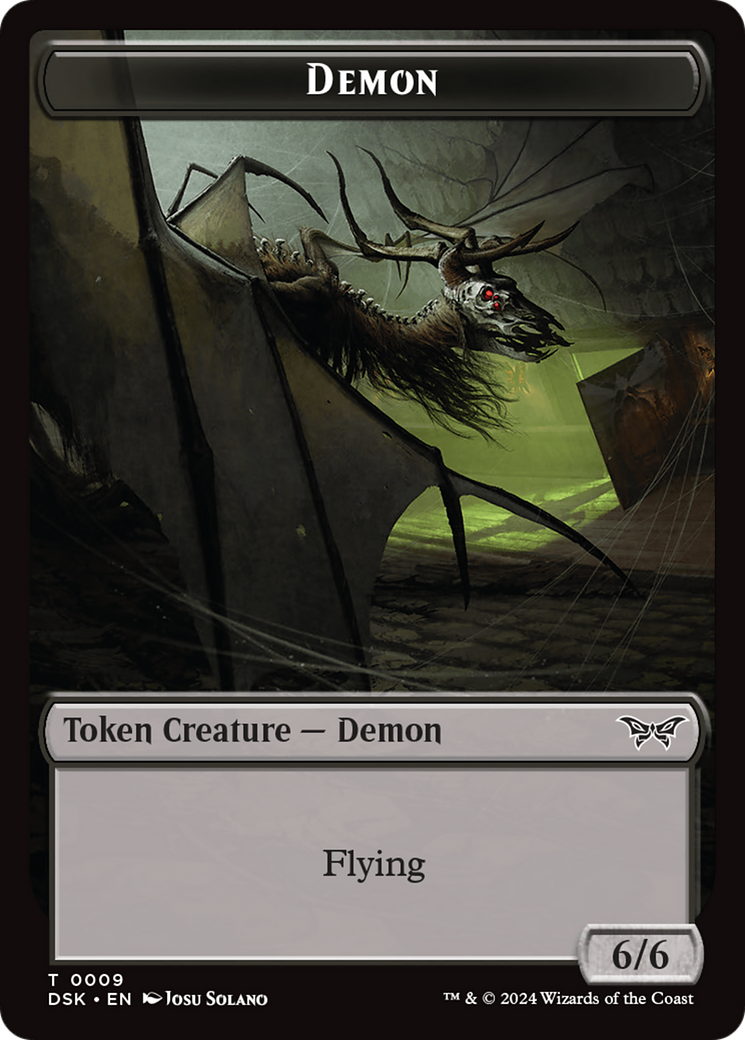 Demon // Manifest Double-Sided Token [Duskmourn: House of Horror Tokens] | Eastridge Sports Cards & Games