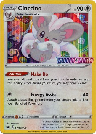 Cinccino (SWSH009) (Prerelease Promo) [Sword & Shield: Black Star Promos] | Eastridge Sports Cards & Games