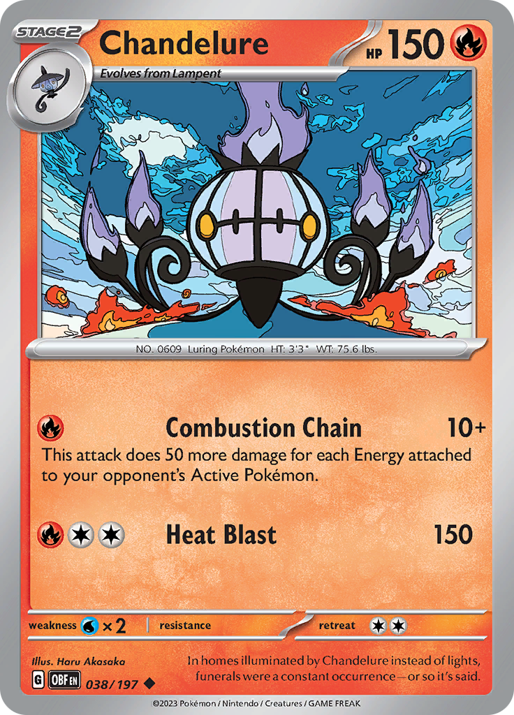 Chandelure (038/197) [Scarlet & Violet: Obsidian Flames] | Eastridge Sports Cards & Games