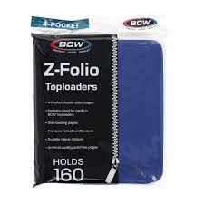 BCW Toploader Z-Folio 4-pocket Zip Album - Blue | Eastridge Sports Cards & Games