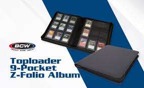 BCW Toploader Z-Folio 9-Pocket Zip Album - Blue | Eastridge Sports Cards & Games