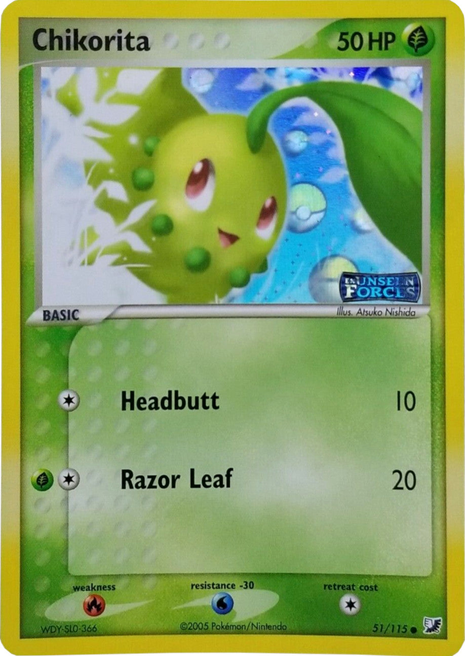 Chikorita (51/115) (Stamped) [EX: Unseen Forces] | Eastridge Sports Cards & Games