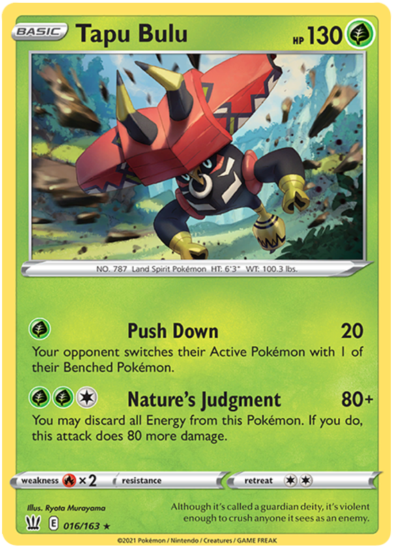 Tapu Bulu (016/163) (Theme Deck Exclusive) [Sword & Shield: Battle Styles] | Eastridge Sports Cards & Games