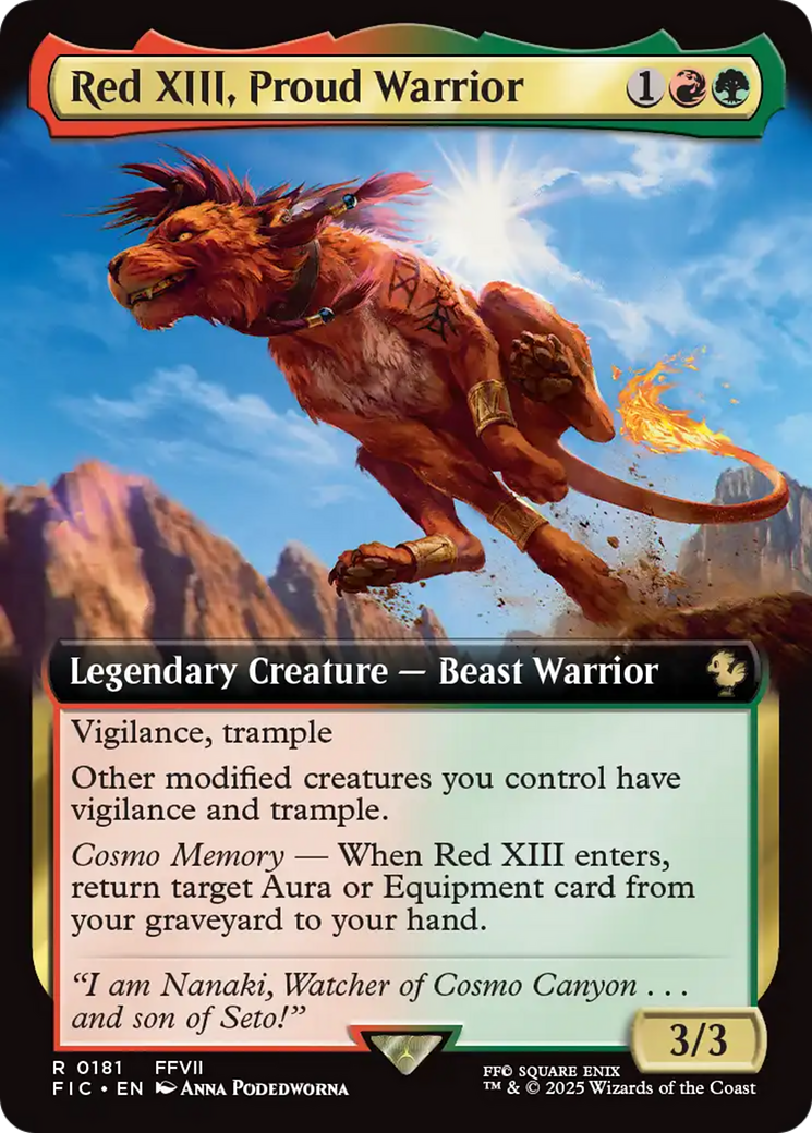 Red XIII, Proud Warrior (Extended Art) [FINAL FANTASY Commander] | Eastridge Sports Cards & Games
