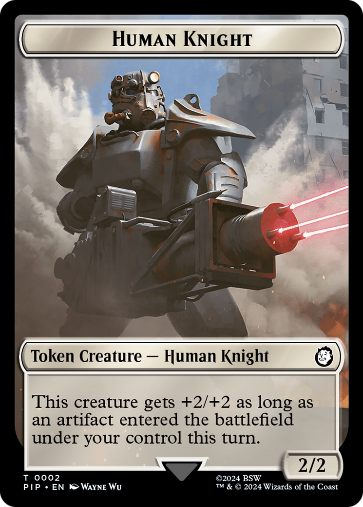 Treasure (0018) // Human Knight Double-Sided Token [Fallout Tokens] | Eastridge Sports Cards & Games