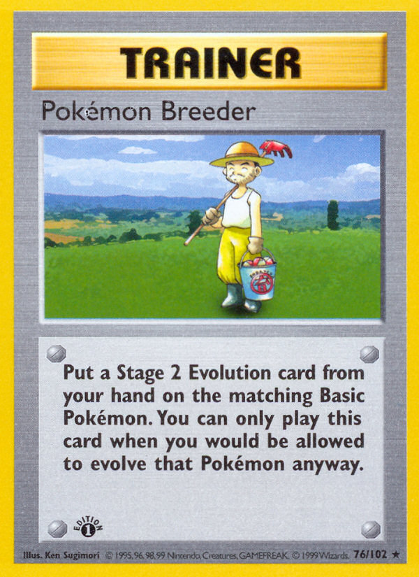 Pokemon Breeder (76/102) (Shadowless) [Base Set 1st Edition] | Eastridge Sports Cards & Games