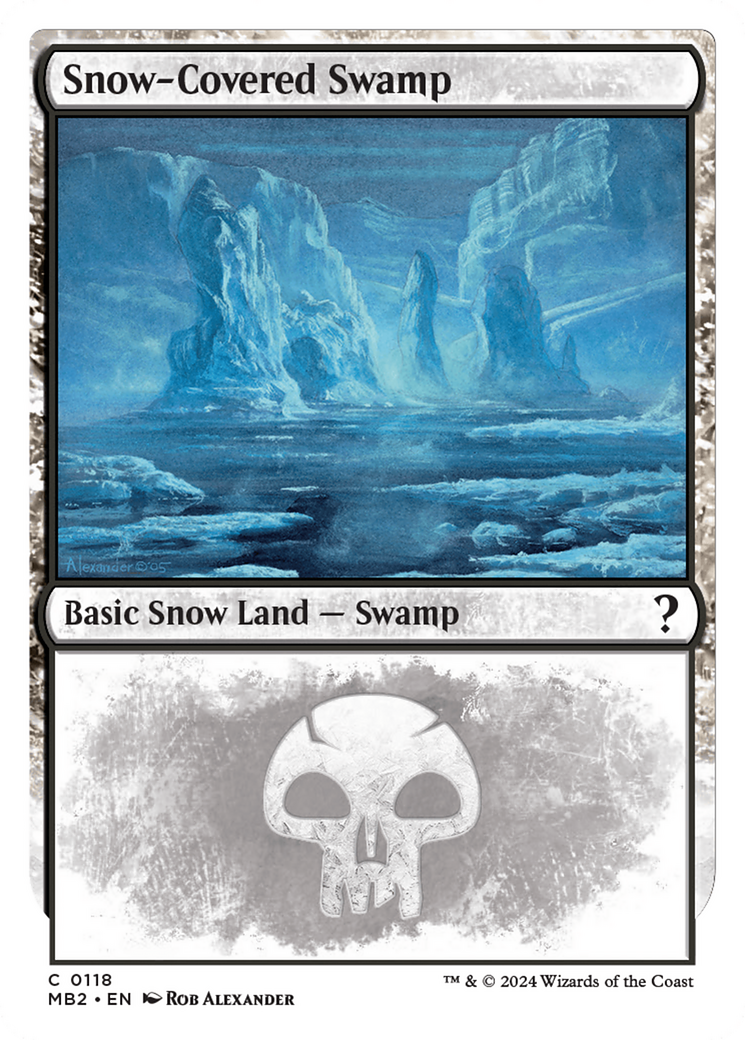 Snow-Covered Swamp (White Border) [Mystery Booster 2] | Eastridge Sports Cards & Games