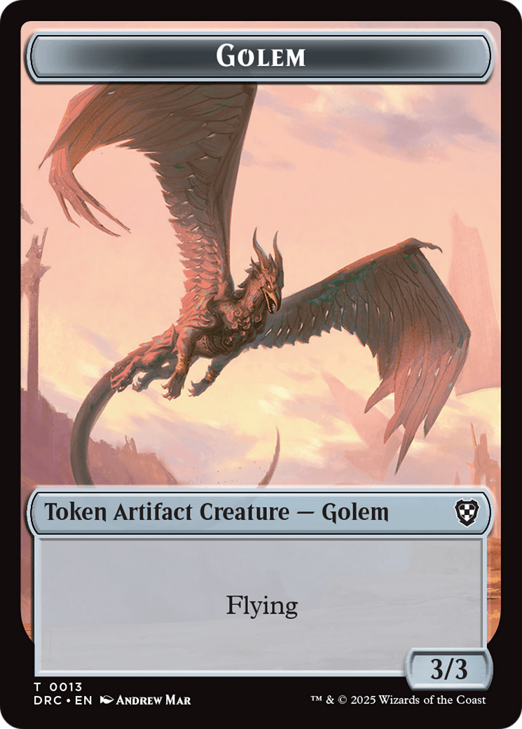 Golem (0013) // Nalaar Aetherjet Double-Sided Token [Aetherdrift Tokens] | Eastridge Sports Cards & Games