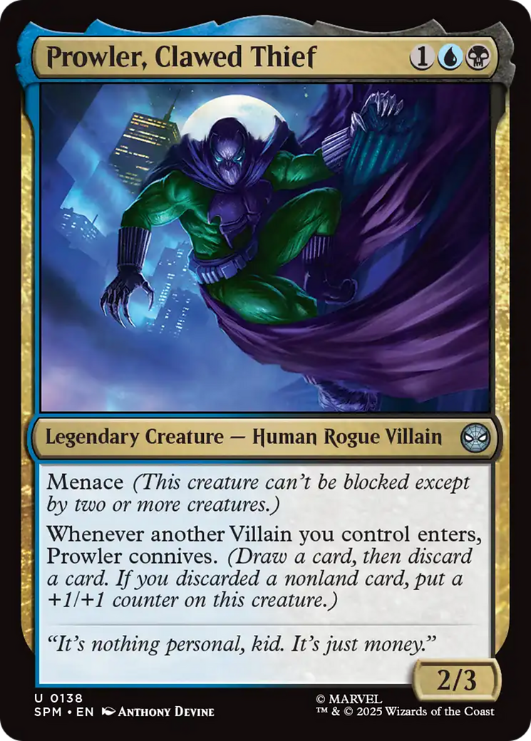 Prowler, Clawed Thief [Marvel's Spider-Man] | Eastridge Sports Cards & Games