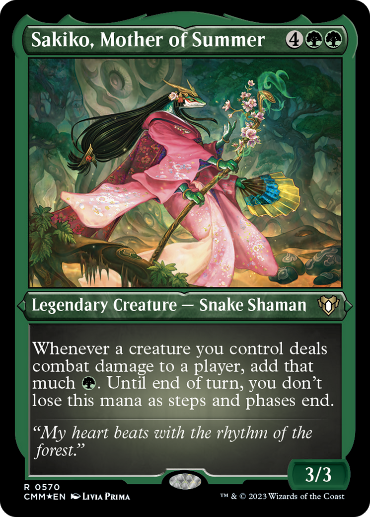 Sakiko, Mother of Summer (Foil Etched) [Commander Masters] | Eastridge Sports Cards & Games