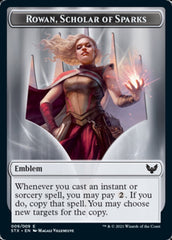 Fractal // Rowan, Scholar of Sparks Emblem Double-Sided Token [Strixhaven: School of Mages Tokens] | Eastridge Sports Cards & Games