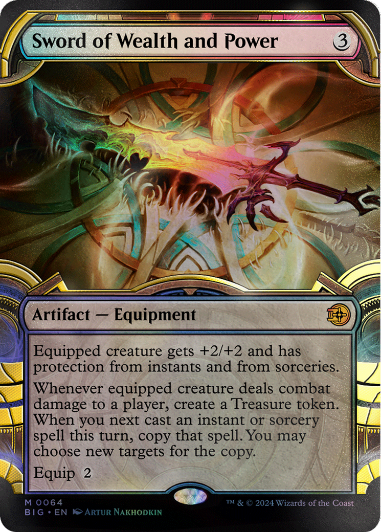 Sword of Wealth and Power (Showcase) (Raised Foil) [Outlaws of Thunder Junction: The Big Score] | Eastridge Sports Cards & Games