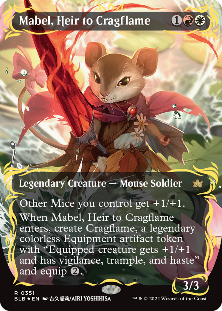 Mabel, Heir to Cragflame (Borderless) (Raised Foil) [Bloomburrow] | Eastridge Sports Cards & Games