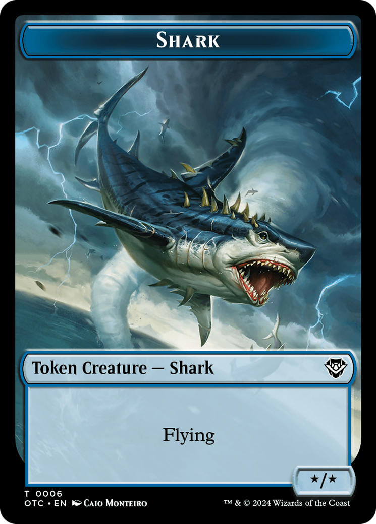 Ape // Shark Double-Sided Token [Outlaws of Thunder Junction Commander Tokens] | Eastridge Sports Cards & Games