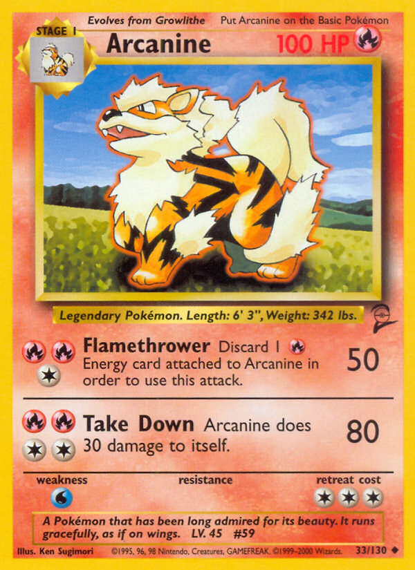 Arcanine (33/130) [Base Set 2] | Eastridge Sports Cards & Games