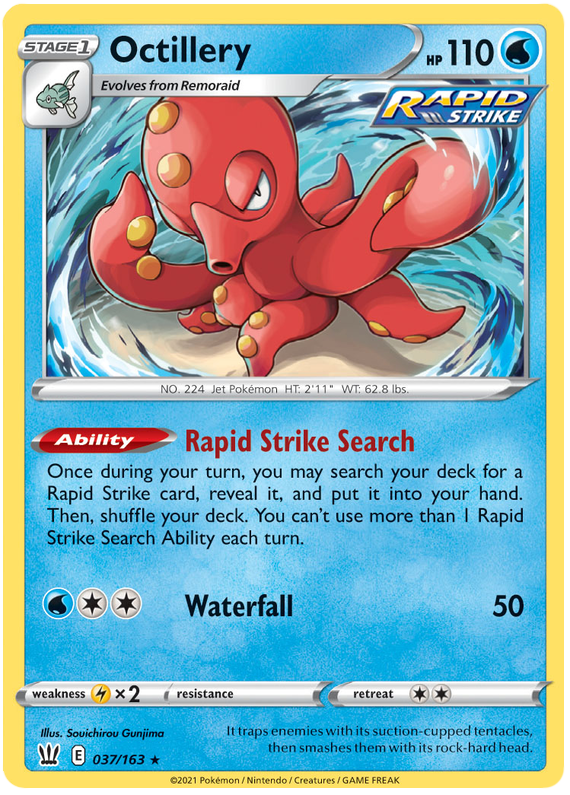 Octillery (037/163) (Theme Deck Exclusive) [Sword & Shield: Battle Styles] | Eastridge Sports Cards & Games