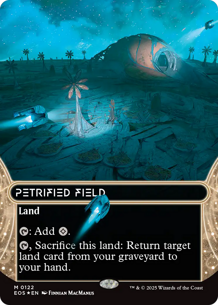 Petrified Field (0122) (Borderless) (Galaxy Foil) [Edge of Eternities: Stellar Sights] | Eastridge Sports Cards & Games