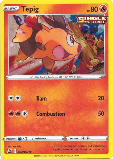 Tepig (023/163) (Cosmos Holo) [Sword & Shield: Battle Styles] | Eastridge Sports Cards & Games