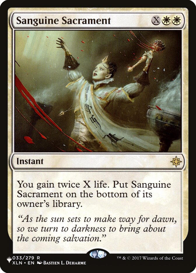 Sanguine Sacrament [The List] | Eastridge Sports Cards & Games