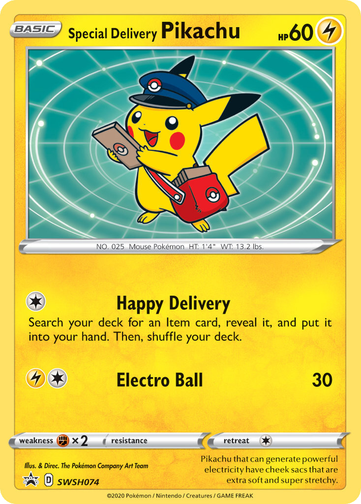 Special Delivery Pikachu (SWSH074) [Sword & Shield: Black Star Promos] | Eastridge Sports Cards & Games