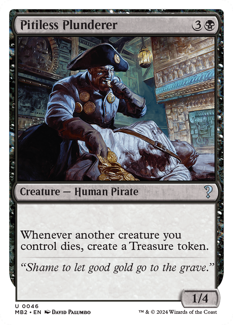 Pitiless Plunderer (White Border) [Mystery Booster 2] | Eastridge Sports Cards & Games