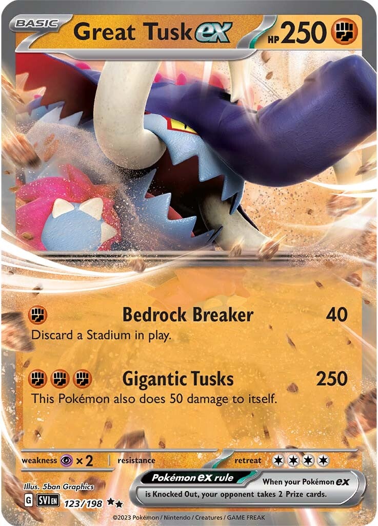 Great Tusk ex (123/198) [Scarlet & Violet: Base Set] | Eastridge Sports Cards & Games