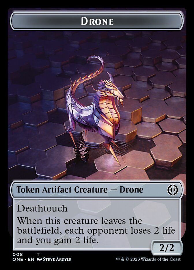 Rebel // Drone Double-Sided Token [Phyrexia: All Will Be One Tokens] | Eastridge Sports Cards & Games