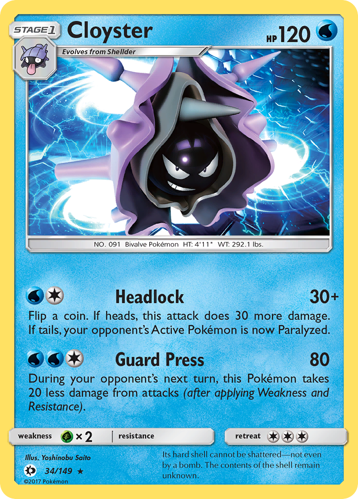Cloyster (34/149) [Sun & Moon: Base Set] | Eastridge Sports Cards & Games