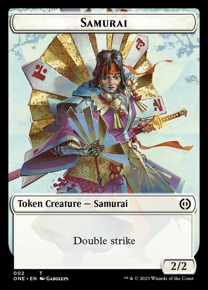 Rebel // Samurai Double-Sided Token [Phyrexia: All Will Be One Tokens] | Eastridge Sports Cards & Games
