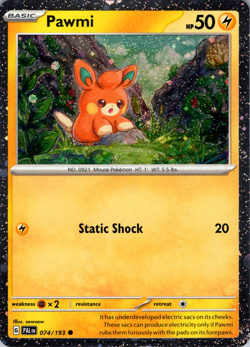 Pawmi (074/193) (Cosmo Foil) [Scarlet & Violet: Paldea Evolved] | Eastridge Sports Cards & Games