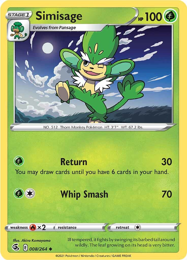 Simisage (008/264) [Sword & Shield: Fusion Strike] | Eastridge Sports Cards & Games