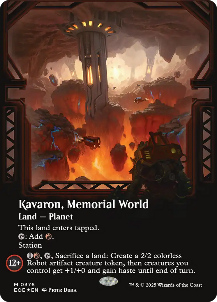 Kavaron, Memorial world (Borderless) (Galaxy Foil) [Edge of Eternities] | Eastridge Sports Cards & Games
