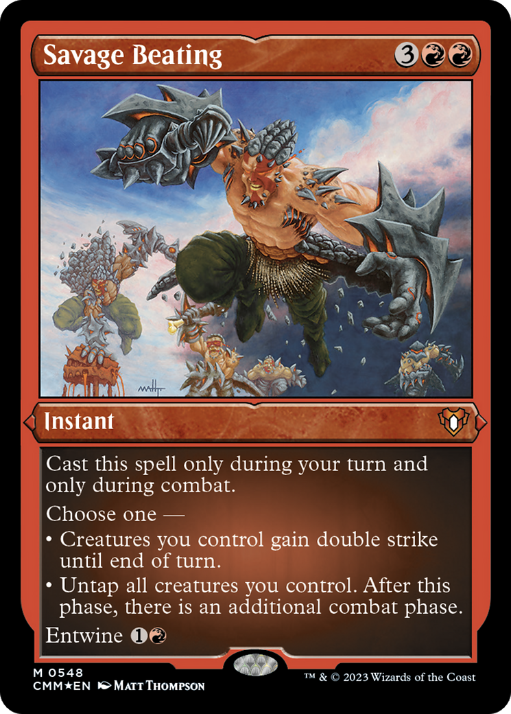 Savage Beating (Foil Etched) [Commander Masters] | Eastridge Sports Cards & Games