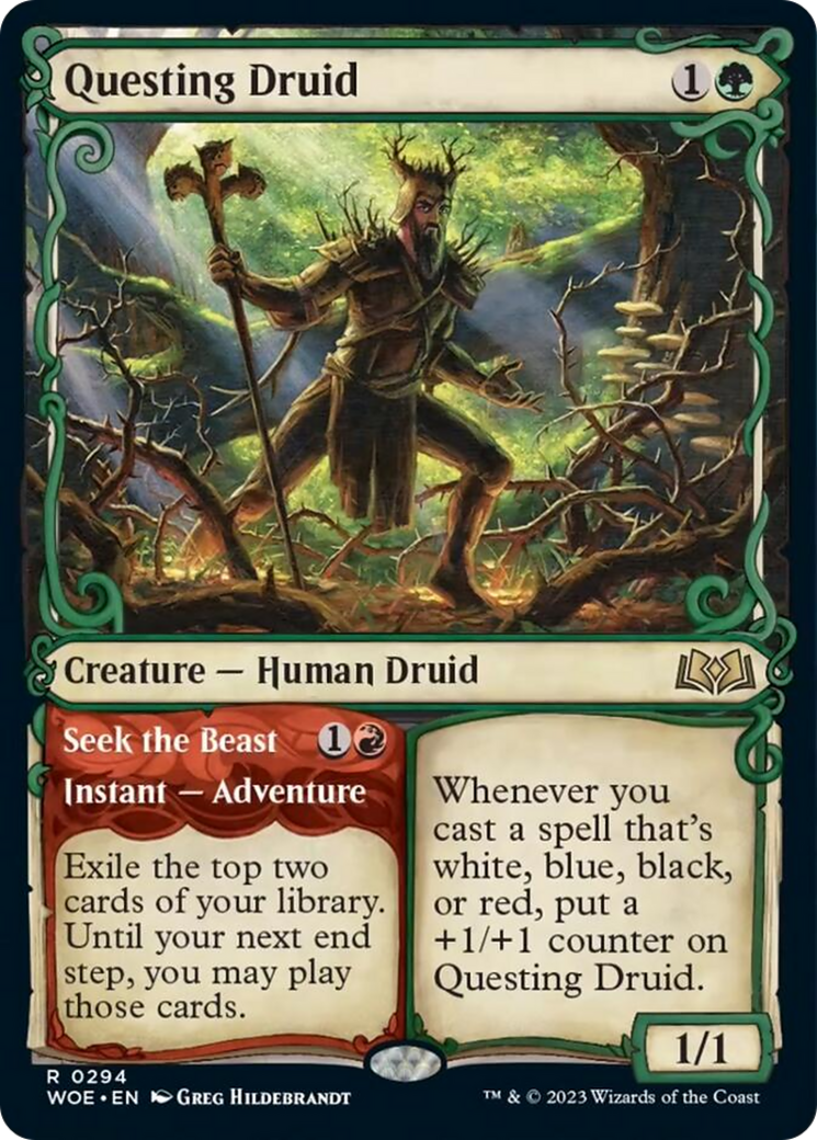 Questing Druid // Seek the Beast (Showcase) [Wilds of Eldraine] | Eastridge Sports Cards & Games