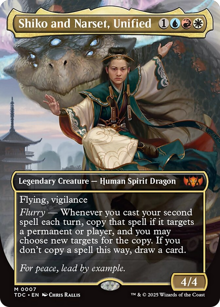 Shiko and Narset, Unified (Borderless) [Tarkir: Dragonstorm Commander] | Eastridge Sports Cards & Games