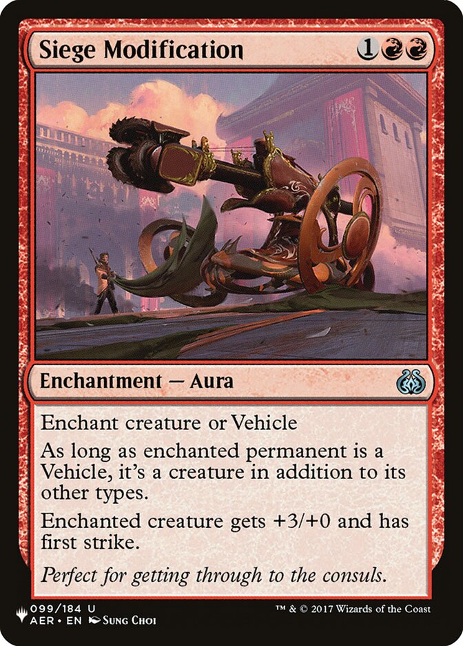Siege Modification [The List] | Eastridge Sports Cards & Games