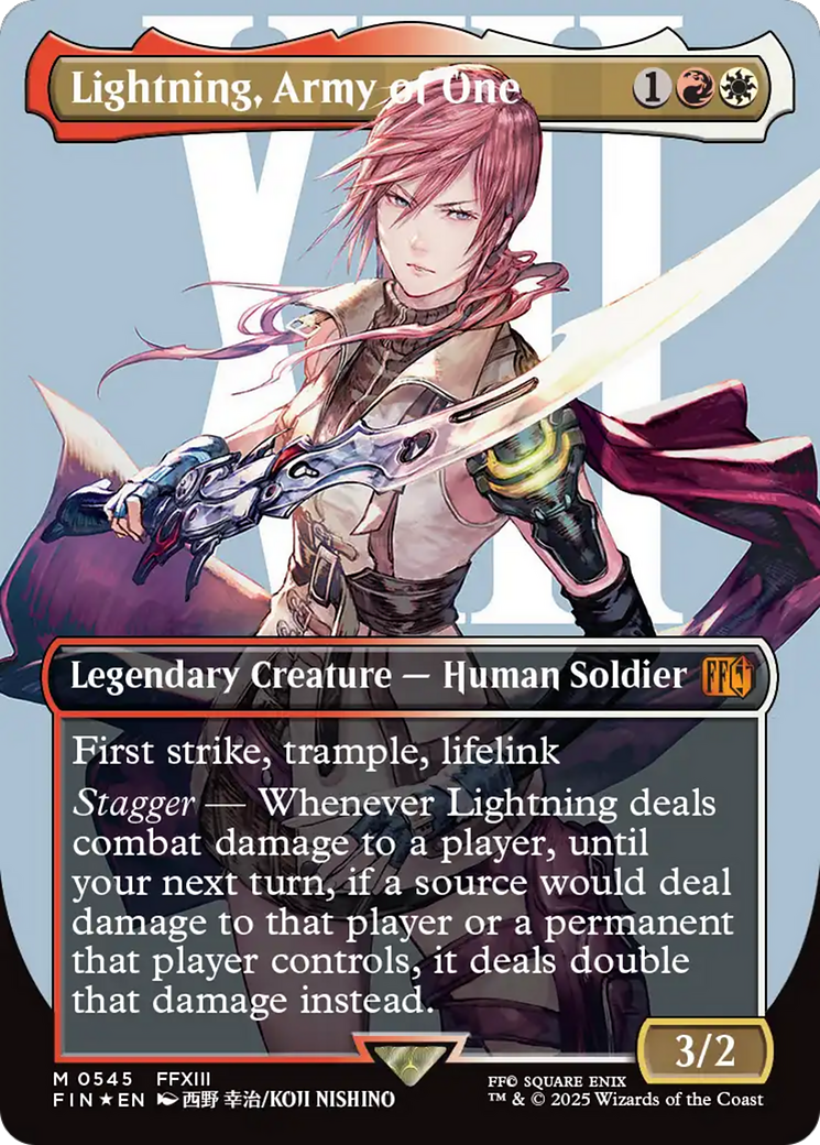 Lightning, Army of One (Borderless) (Surge Foil) [FINAL FANTASY] | Eastridge Sports Cards & Games