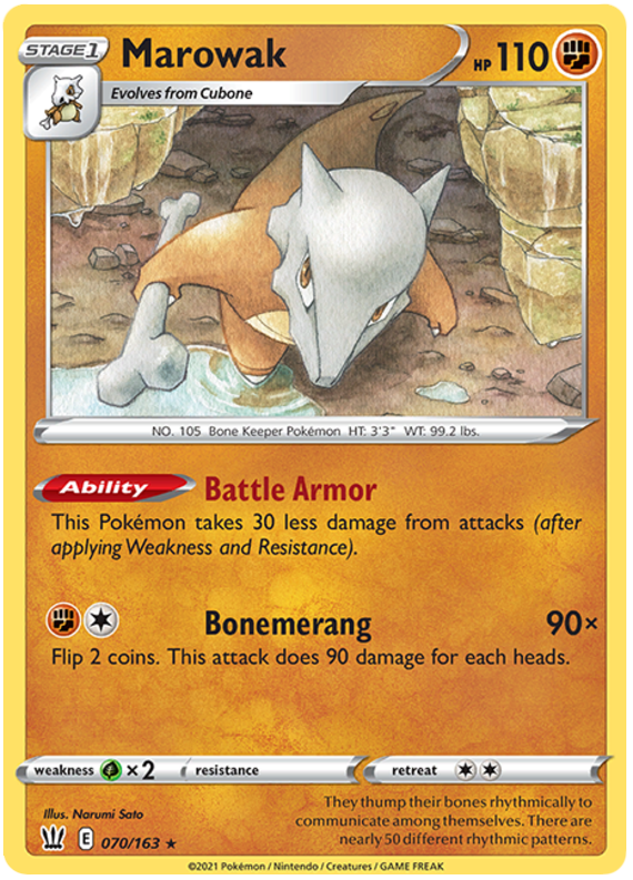 Marowak (070/163) [Sword & Shield: Battle Styles] | Eastridge Sports Cards & Games