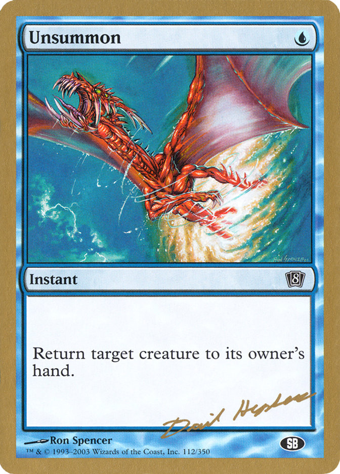 Unsummon (Dave Humpherys) (SB) [World Championship Decks 2003] | Eastridge Sports Cards & Games