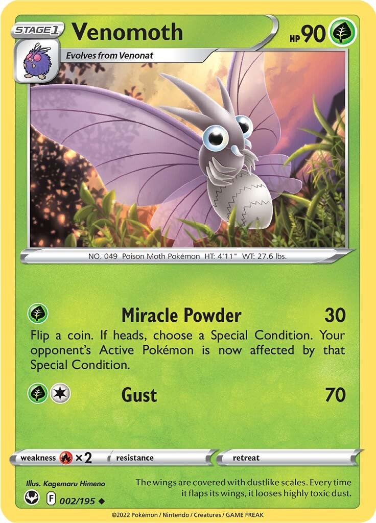 Venomoth (002/195) [Sword & Shield: Silver Tempest] | Eastridge Sports Cards & Games