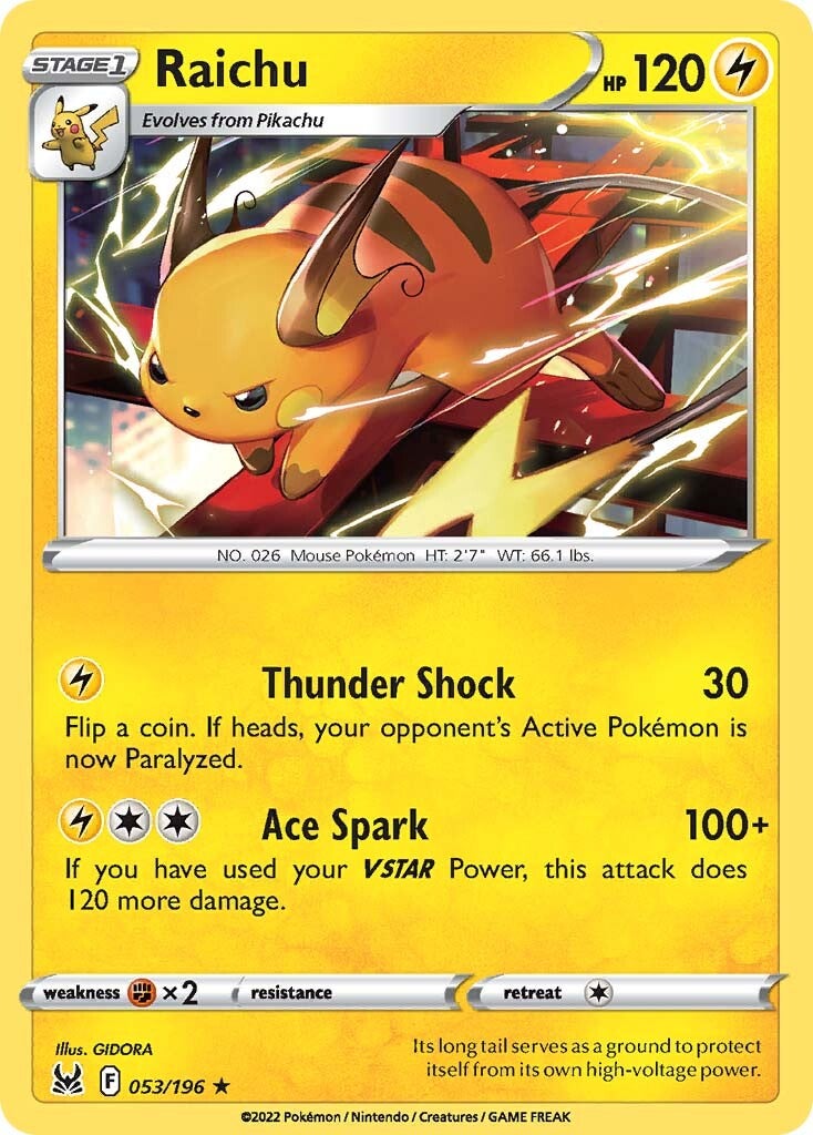 Raichu (053/196) [Sword & Shield: Lost Origin] | Eastridge Sports Cards & Games