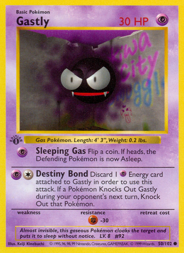 Gastly (50/102) (Shadowless) [Base Set 1st Edition] | Eastridge Sports Cards & Games